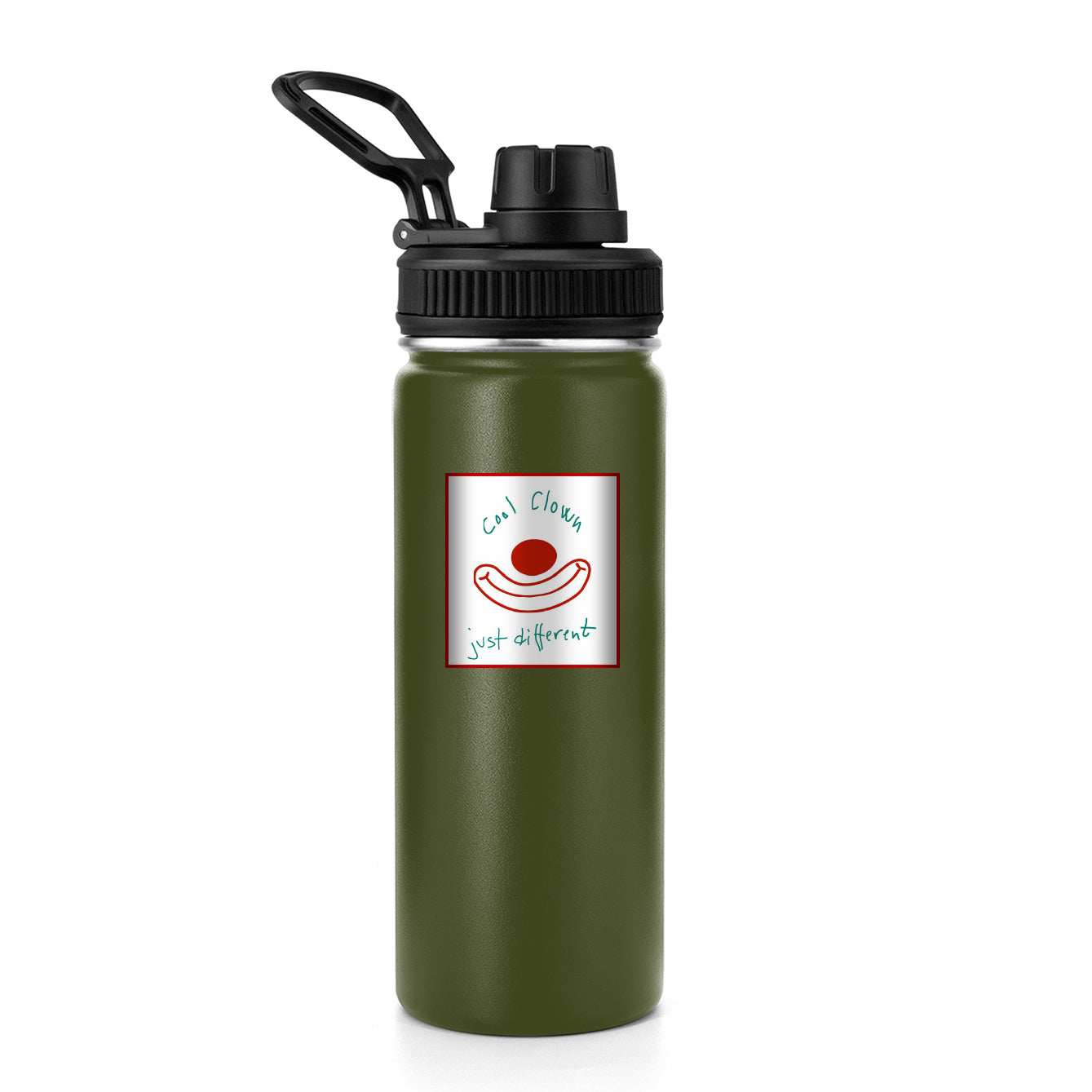 Cool Clown Sports Bottle – Army Green
