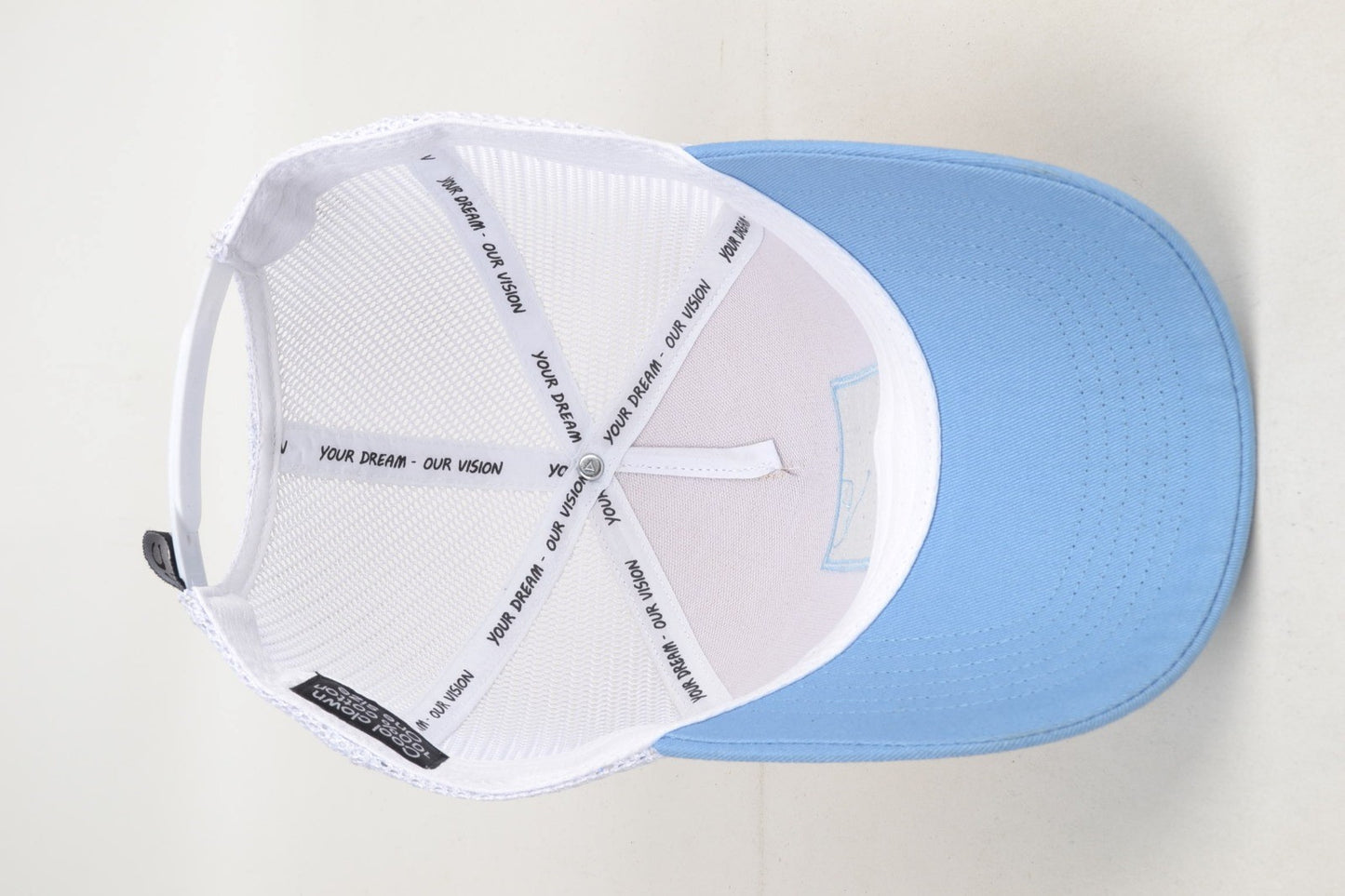 Cool Clown 5 Panel Trucker Caps – Light Blue/Cream