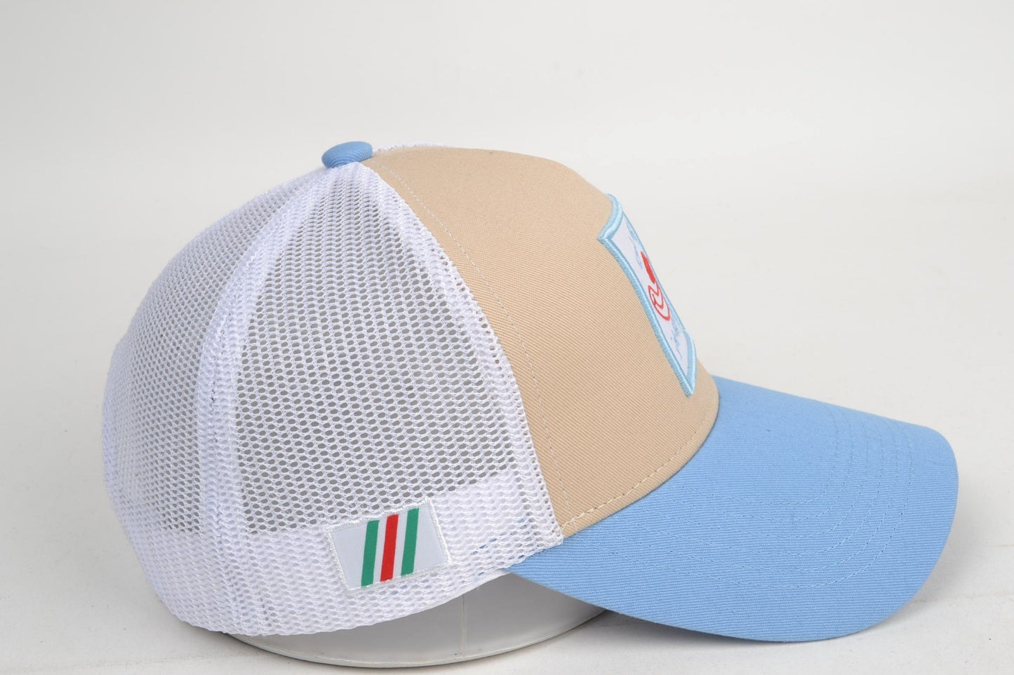 Cool Clown 5 Panel Trucker Caps – Light Blue/Cream